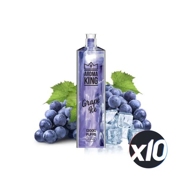 PackX10 - AROMA KING - Grape Ice - 12 000 taffs