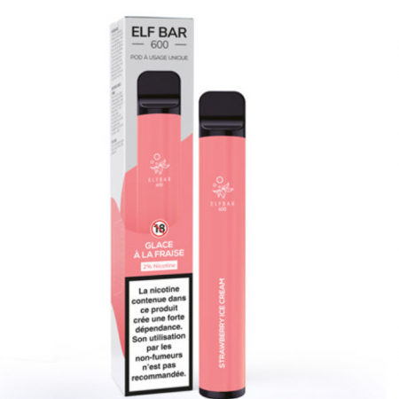 ELF BAR - Glace à la Fraise - 600 puffs