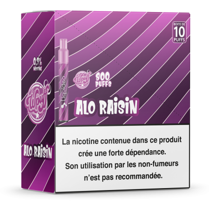 PACK W PUFF 2.0 - ALO RAISIN - 800 TAFFS